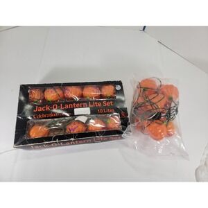 Vintage Halloween Jack O Lantern Pumpkin Light String Blow Mold Set of 2/20 mold